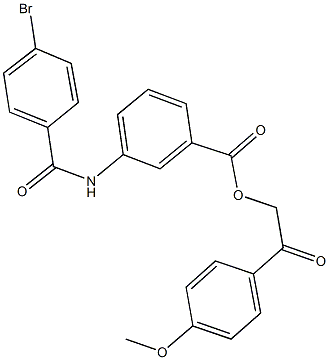 2-(4-methoxyphenyl)-2-oxoethyl 3-[(4-bromobenzoyl)amino]benzoate 结构式