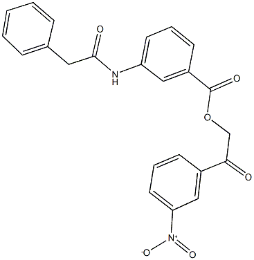 2-{3-nitrophenyl}-2-oxoethyl 3-[(phenylacetyl)amino]benzoate 结构式