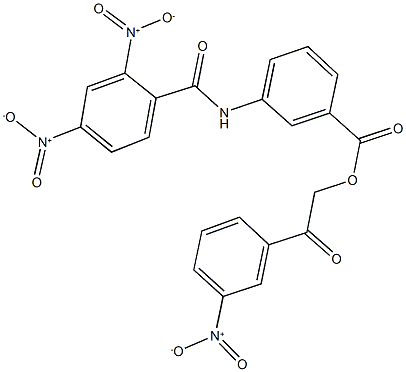 2-{3-nitrophenyl}-2-oxoethyl 3-({2,4-dinitrobenzoyl}amino)benzoate 结构式