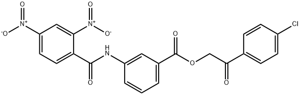 2-(4-chlorophenyl)-2-oxoethyl 3-({2,4-dinitrobenzoyl}amino)benzoate 结构式