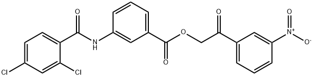 2-{3-nitrophenyl}-2-oxoethyl 3-[(2,4-dichlorobenzoyl)amino]benzoate 结构式