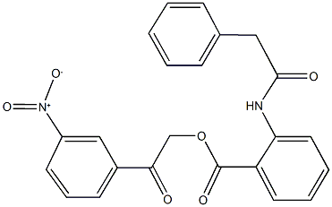 2-{3-nitrophenyl}-2-oxoethyl 2-[(phenylacetyl)amino]benzoate 结构式