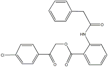 2-(4-chlorophenyl)-2-oxoethyl 2-[(phenylacetyl)amino]benzoate 结构式