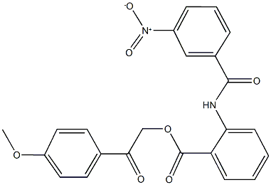 2-(4-methoxyphenyl)-2-oxoethyl 2-({3-nitrobenzoyl}amino)benzoate 结构式