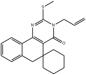 3-allyl-2-(methylsulfanyl)-5,6-dihydrospiro(benzo[h]quinazoline-5,1'-cyclohexane)-4(3H)-one 结构式