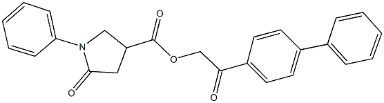 2-[1,1'-biphenyl]-4-yl-2-oxoethyl 5-oxo-1-phenyl-3-pyrrolidinecarboxylate 结构式