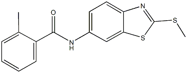 2-methyl-N-[2-(methylsulfanyl)-1,3-benzothiazol-6-yl]benzamide 结构式