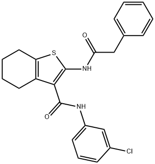 N-(3-chlorophenyl)-2-[(phenylacetyl)amino]-4,5,6,7-tetrahydro-1-benzothiophene-3-carboxamide 结构式