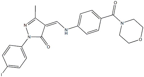 2-(4-iodophenyl)-5-methyl-4-{[4-(4-morpholinylcarbonyl)anilino]methylene}-2,4-dihydro-3H-pyrazol-3-one 结构式