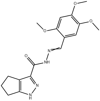 N'-(2,4,5-trimethoxybenzylidene)-1,4,5,6-tetrahydrocyclopenta[c]pyrazole-3-carbohydrazide 结构式