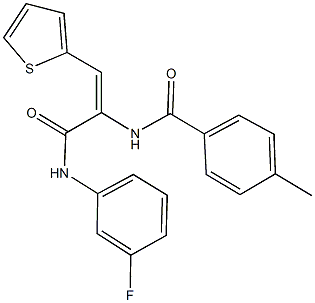 N-[1-[(3-fluoroanilino)carbonyl]-2-(2-thienyl)vinyl]-4-methylbenzamide 结构式