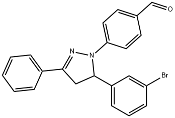 4-[5-(3-bromophenyl)-3-phenyl-4,5-dihydro-1H-pyrazol-1-yl]benzaldehyde 结构式