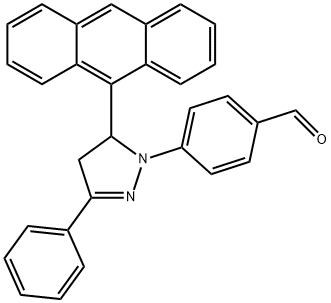 4-[5-(9-anthryl)-3-phenyl-4,5-dihydro-1H-pyrazol-1-yl]benzaldehyde 结构式