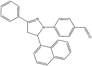 4-[5-(1-naphthyl)-3-phenyl-4,5-dihydro-1H-pyrazol-1-yl]benzaldehyde 结构式