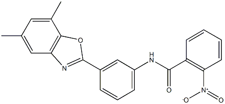 N-[3-(5,7-dimethyl-1,3-benzoxazol-2-yl)phenyl]-2-nitrobenzamide 结构式