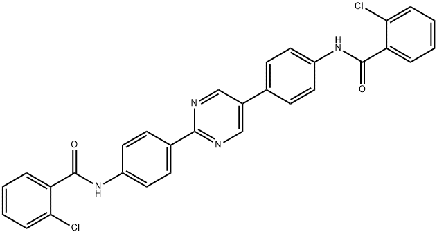 2-chloro-N-[4-(2-{4-[(2-chlorobenzoyl)amino]phenyl}-5-pyrimidinyl)phenyl]benzamide 结构式