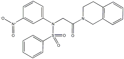 N-[2-(3,4-dihydro-2(1H)-isoquinolinyl)-2-oxoethyl]-N-{3-nitrophenyl}benzenesulfonamide 结构式