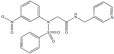 2-[3-nitro(phenylsulfonyl)anilino]-N-(3-pyridinylmethyl)acetamide 结构式