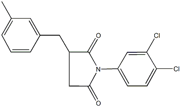 1-(3,4-dichlorophenyl)-3-(3-methylbenzyl)pyrrolidine-2,5-dione 结构式