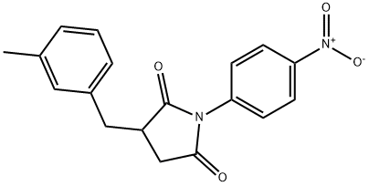 1-{4-nitrophenyl}-3-(3-methylbenzyl)pyrrolidine-2,5-dione 结构式
