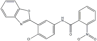 N-[3-(1,3-benzoxazol-2-yl)-4-chlorophenyl]-2-nitrobenzamide 结构式