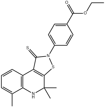 ethyl 4-(4,4,6-trimethyl-1-thioxo-4,5-dihydroisothiazolo[5,4-c]quinolin-2(1H)-yl)benzoate 结构式