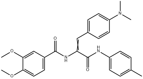 N-[2-[4-(dimethylamino)phenyl]-1-(4-toluidinocarbonyl)vinyl]-3,4-dimethoxybenzamide 结构式