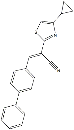 3-[1,1'-biphenyl]-4-yl-2-(4-cyclopropyl-1,3-thiazol-2-yl)acrylonitrile 结构式