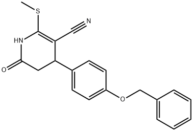 4-[4-(benzyloxy)phenyl]-2-(methylsulfanyl)-6-oxo-1,4,5,6-tetrahydro-3-pyridinecarbonitrile 结构式