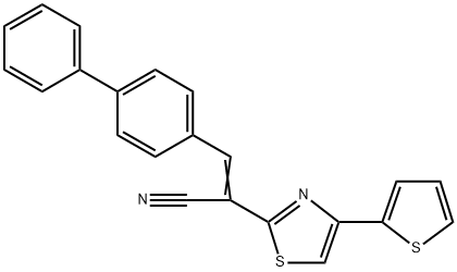 3-[1,1'-biphenyl]-4-yl-2-[4-(2-thienyl)-1,3-thiazol-2-yl]acrylonitrile 结构式