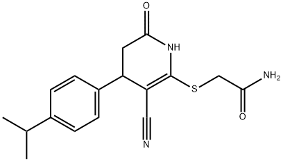 2-{[3-cyano-4-(4-isopropylphenyl)-6-oxo-1,4,5,6-tetrahydro-2-pyridinyl]sulfanyl}acetamide 结构式