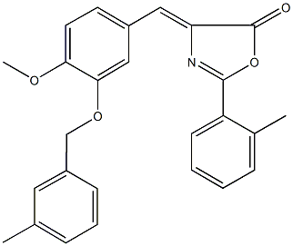 4-{4-methoxy-3-[(3-methylbenzyl)oxy]benzylidene}-2-(2-methylphenyl)-1,3-oxazol-5(4H)-one 结构式