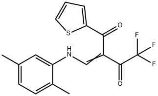 2-[(2,5-dimethylanilino)methylene]-4,4,4-trifluoro-1-(2-thienyl)-1,3-butanedione 结构式