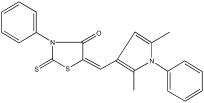 5-[(2,5-dimethyl-1-phenyl-1H-pyrrol-3-yl)methylene]-3-phenyl-2-thioxo-1,3-thiazolidin-4-one 结构式