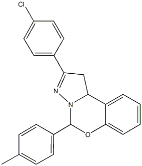 2-(4-chlorophenyl)-5-(4-methylphenyl)-1,10b-dihydropyrazolo[1,5-c][1,3]benzoxazine 结构式