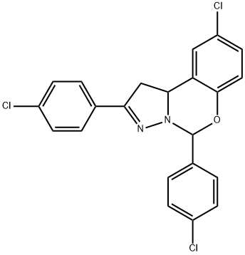 9-chloro-2,5-bis(4-chlorophenyl)-1,10b-dihydropyrazolo[1,5-c][1,3]benzoxazine 结构式