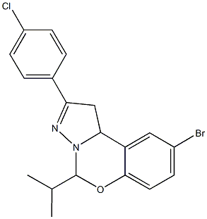 9-bromo-2-(4-chlorophenyl)-5-(1-methylethyl)-1,10b-dihydropyrazolo[1,5-c][1,3]benzoxazine 结构式