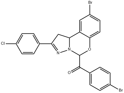 [9-bromo-2-(4-chlorophenyl)-1,10b-dihydropyrazolo[1,5-c][1,3]benzoxazin-5-yl](4-bromophenyl)methanone 结构式