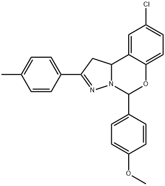 4-[9-chloro-2-(4-methylphenyl)-1,10b-dihydropyrazolo[1,5-c][1,3]benzoxazin-5-yl]phenyl methyl ether 结构式