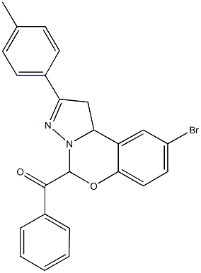 [9-bromo-2-(4-methylphenyl)-1,10b-dihydropyrazolo[1,5-c][1,3]benzoxazin-5-yl](phenyl)methanone 结构式