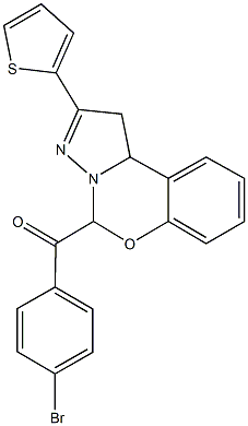 (4-bromophenyl)(2-thien-2-yl-1,10b-dihydropyrazolo[1,5-c][1,3]benzoxazin-5-yl)methanone 结构式