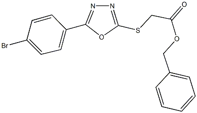 phenylmethyl {[5-(4-bromophenyl)-1,3,4-oxadiazol-2-yl]sulfanyl}acetate 结构式