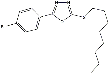 2-(4-bromophenyl)-5-(octylsulfanyl)-1,3,4-oxadiazole 结构式