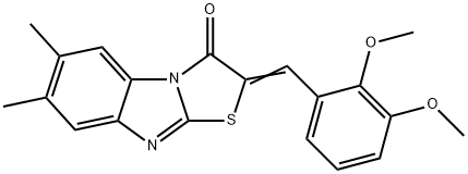 2-(2,3-dimethoxybenzylidene)-6,7-dimethyl[1,3]thiazolo[3,2-a]benzimidazol-3(2H)-one 结构式