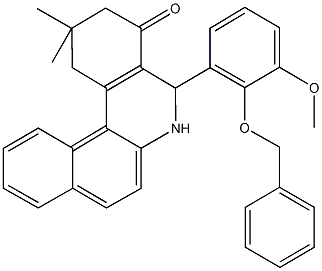 5-[2-(benzyloxy)-3-methoxyphenyl]-2,2-dimethyl-2,3,5,6-tetrahydrobenzo[a]phenanthridin-4(1H)-one 结构式
