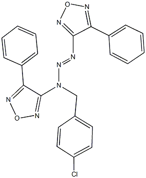 3-[1-(4-chlorobenzyl)-3-(4-phenyl-1,2,5-oxadiazol-3-yl)-2-triazenyl]-4-phenyl-1,2,5-oxadiazole 结构式