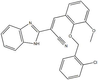 2-(1H-benzimidazol-2-yl)-3-{2-[(2-chlorobenzyl)oxy]-3-methoxyphenyl}acrylonitrile 结构式