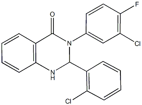 3-(3-chloro-4-fluorophenyl)-2-(2-chlorophenyl)-2,3-dihydro-4(1H)-quinazolinone 结构式