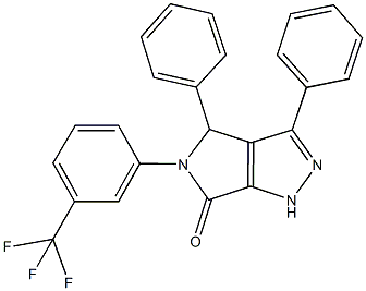 3,4-diphenyl-5-[3-(trifluoromethyl)phenyl]-4,5-dihydropyrrolo[3,4-c]pyrazol-6(1H)-one 结构式