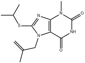 8-(isopropylsulfanyl)-3-methyl-7-(2-methyl-2-propenyl)-3,7-dihydro-1H-purine-2,6-dione 结构式